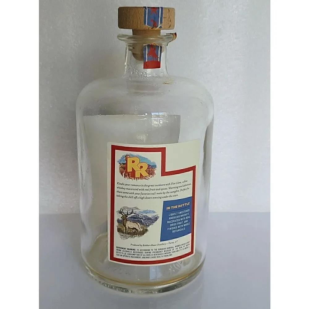 EMPTY Rare Collectible Robbers Roost Rock & Bourbon Fire Glow 750 ml Bottle